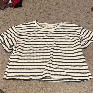 French Pastry Black and White Striped Short Sleeve Tee